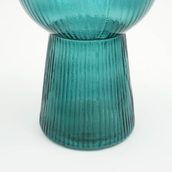 English Elm Modern Funnel Flare Vase – 6X11 Inch Teal Green Glass Décor For Home, Office, And Event Centerpieces B346P336849