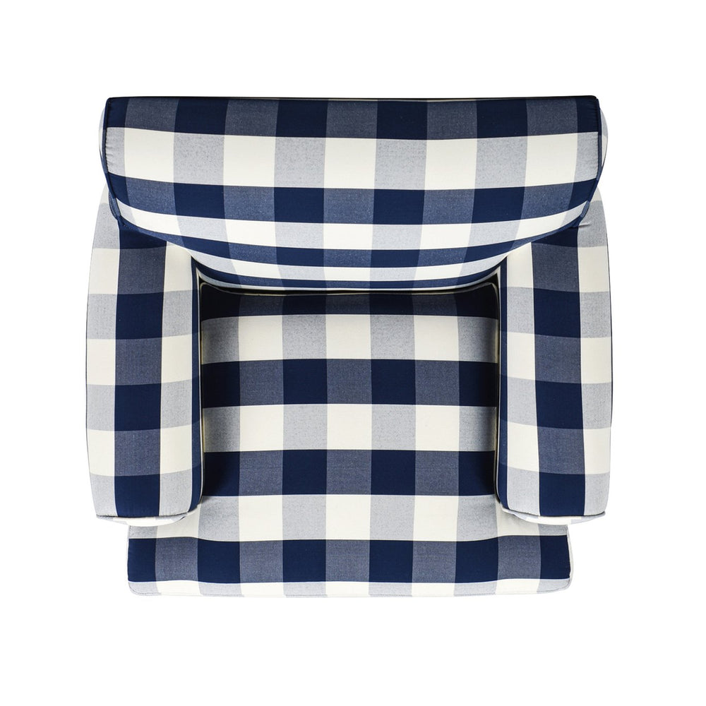 English Elm Jennifer Taylor Home - Alana 38" Lawson Accent Arm Chair With Metal Casters – Stylish Blue Lattice Woven Comfort Seat B2719P238308