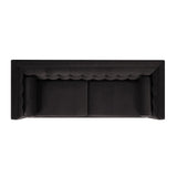 English Elm Jack 84" Modern Tuxedo Tufted Sofa, Dark Charcoal Grey Velvet