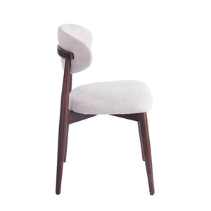 English Elm Modern Upholstered Dining Chair Set with Oval Back Solid Wood Legs Gray Fabric W3732P438536