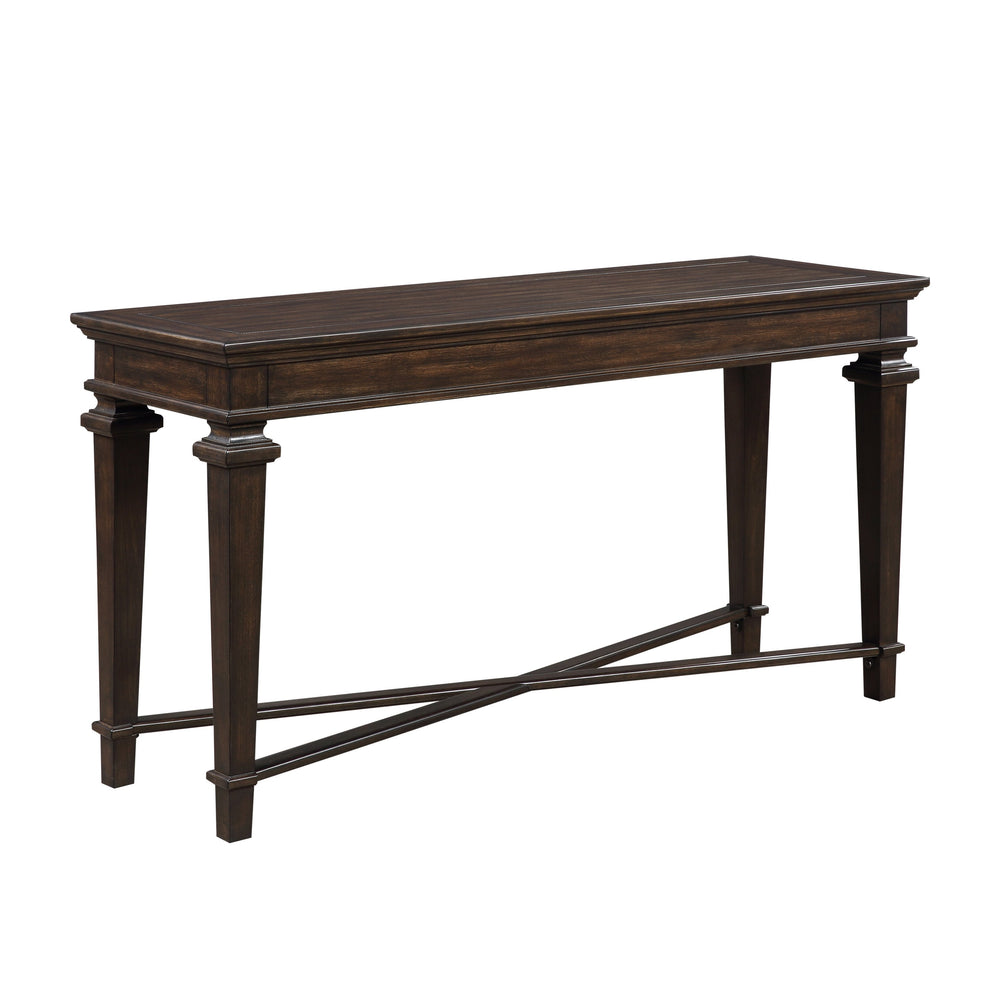 English Elm Traditional Classic End Table with Storage Drawer and Open Shelf Birch Veneer Finish for Living Room Espresso 61 L x 22.25 W x 8.25 H B011P291539