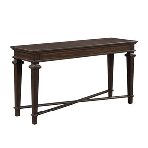 English Elm Traditional Classic End Table with Storage Drawer and Open Shelf Birch Veneer Finish for Living Room Espresso 61 L x 22.25 W x 8.25 H B011P291539
