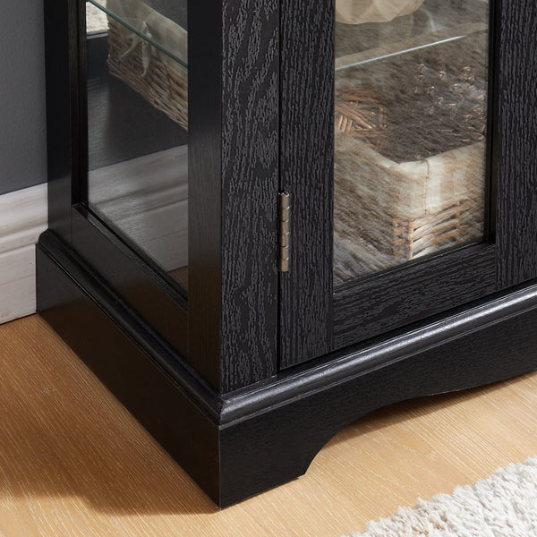 English Elm Lighted Curio Display Cabinet - Elegant Glass Storage With Ambient Lighting For Wine, Toys & More W2275P292640