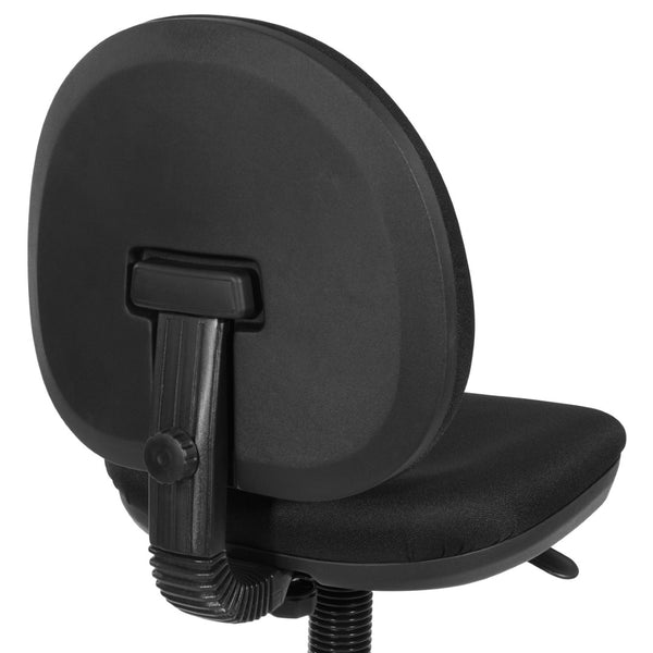 OSP Home Furnishings Sculptured Ergonomic Drafting Chair with Pneumatic Lift Upholstered Seat Lumbar Back Black DC550-231