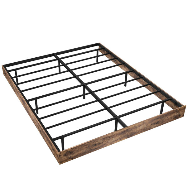 English Elm King Platform Bed with Rgb Led Ambient Glow Heavy Duty Metal Frame Floating Design T3963P446982