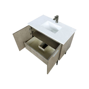 English Elm Rustic Acacia Bath Vanity With Cultured Marble Top & Gun Metal Faucet - Stylish Storage Solution! B2731P259681-GIGA