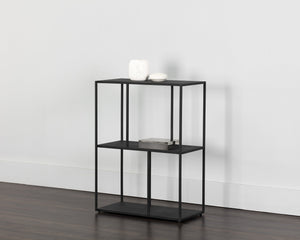 Sunpan Eiffel Low Bookcase - Stylish Iron Design with Anti-Tipping Kit for Modern Living and Office Spaces Small - 23.75W x 12D x 31H