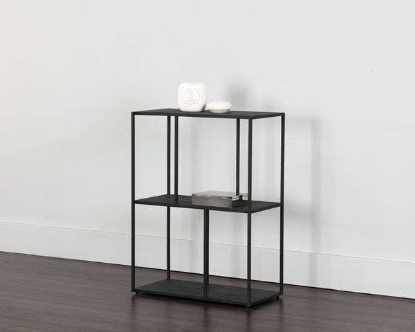 Sunpan Eiffel Low Bookcase - Stylish Iron Design with Anti-Tipping Kit for Modern Living and Office Spaces Small - 23.75W x 12D x 31H