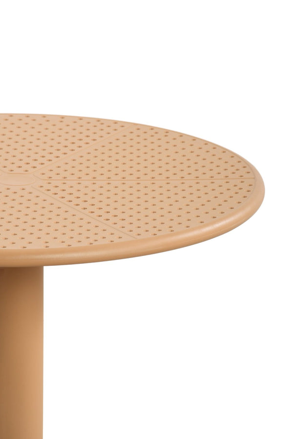 English Elm Cedric Outdoor Round Bistro Table Cafe Inspired Modern Design for Compact Patios Brown Yellow N776P390479Y