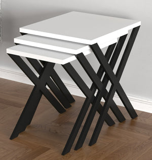 English Elm Kira 3 Piece Nesting Table Set with Metal Legs for Modern Small Space Living B029P207434