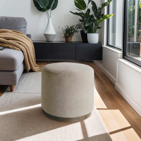 JLA Home Chapel Hill - Oval textured accent ottoman with red oak base, compact oval profile, foam comfort, sturdy frame Beige CH101-0054