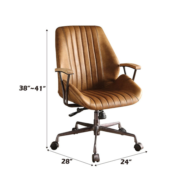 English Elm Hamilton Executive High Back Top Grain Leather Office Chair with Wooden Armrests B2726P248702