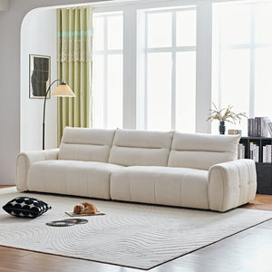 English Elm Premium Chenille High-back Sofa Solid Hardwood Frame Ergonomic Seat for Spacious Living Beige W1765S00137