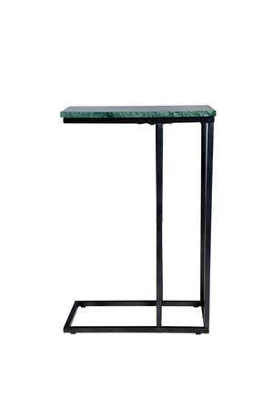English Elm Marble "C" Table - Elegant 24-Inch Accent With Green Marble Top & Durable Metal Frame For Style B346P320733
