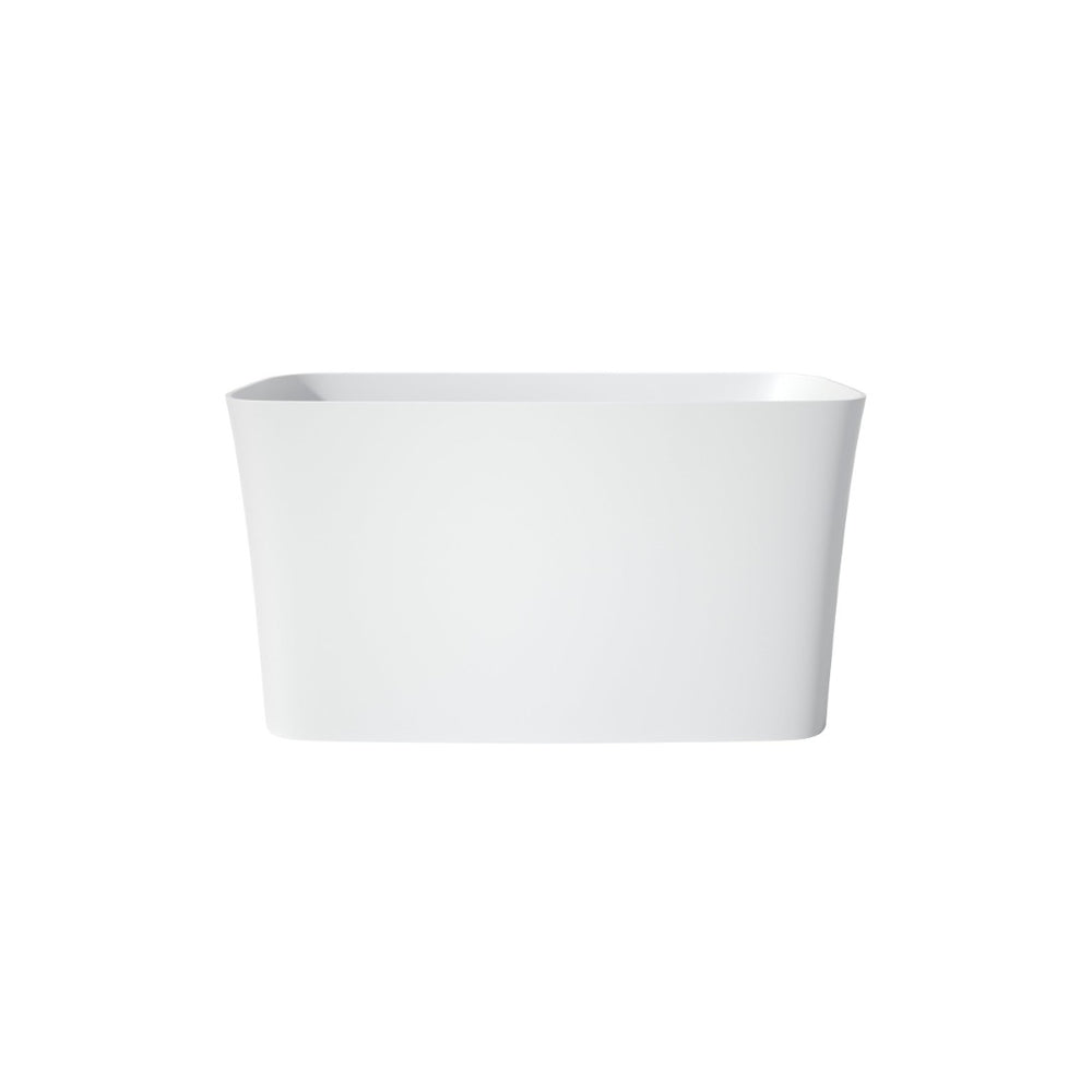 English Elm 47" Solid Surface Soaking Bathtub Matte White Minimalist Spa Design for Small Bathrooms W2704P263994