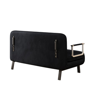 English Elm velvet 55″ Convertible Chair Bed with Adjustable Backrest & Pillow, Tri-Fold Sleeper Sofa, Steel Frame Lounge for Home Office Comfort W1767P192807