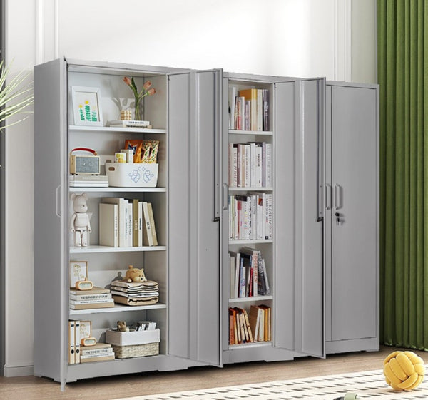 English Elm Container Furniture Direct Ironclad Steel Locking Cabinet with Adjustable Shelves for Garage Gray B2735P461945