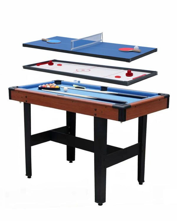 English Elm 48″ 48" Three-in-one Combo Game Table Billiards Hockey Tennis for Any Room W1936P448953