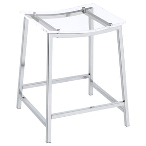 English Elm Staten Acrylic and Chrome Backless Counter Stools Futuristic Kitchen Island Seating B062P447711