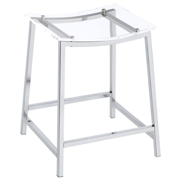 English Elm Staten Acrylic and Chrome Backless Counter Stools Futuristic Kitchen Island Seating B062P447711