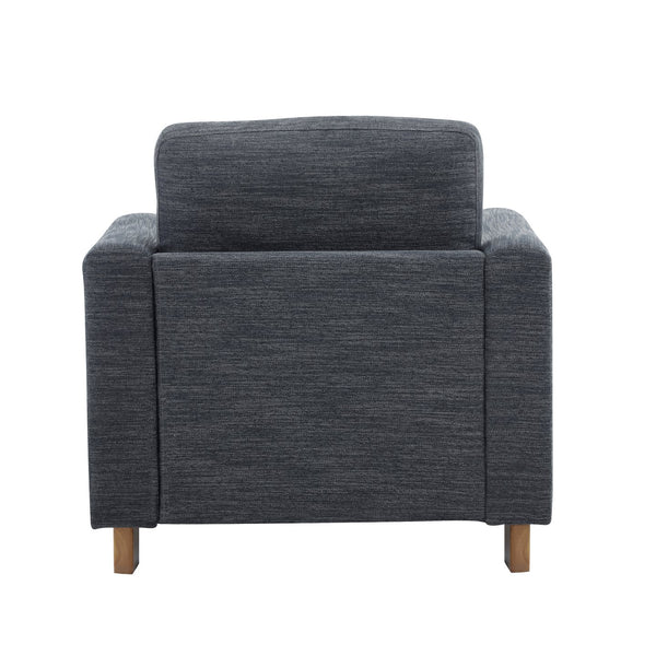 English Elm Christopher Knight Home® - Harmonia Fabric Upholstered Armchair with Rubber Wood Frame, Pillow Back, Square Arms for Cozy Lounging Charcoal,Natural 32.25 L x 30.5 W x 25.75 H N776P248436L