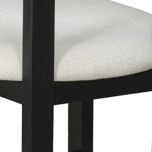 English Elm Christopher Knight Home® - COUNTER Mid-Century Modern 2-Piece Upholstered Barrel Back Stools with Rubberwood Frame and Foam Padding Beige+Black N771P243848B