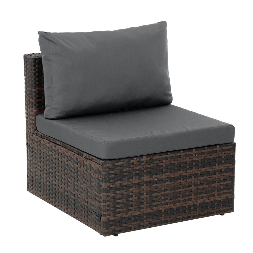 English Elm Patio 5-Piece Pe Wicker Furniture Set With Tempered Glass Table - Durable, Stylish, And Weather-Resistant! W1703S00023-GIGA