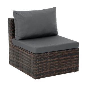 English Elm Patio 5-Piece Pe Wicker Furniture Set With Tempered Glass Table - Durable, Stylish, And Weather-Resistant! W1703S00023-GIGA