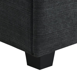 English Elm 128*67" U Shaped Sectional Sofa with Movable Ottoman, Hidden Armrest Storage, Cup Holders & USB Ports Black N723S0192B