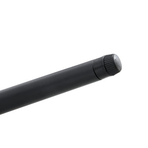 English Elm Light gray faux leather dining chair with widened curved cushion, black metal cross legs, comfy office seat W1512P406547