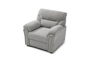 English Elm Hamilton Chair with Nailhead Trim and Pillow-Top Arms, Plush Chenille Seat and Removable Backrest Gray 33 L x 40 W x 23 H B078P349533