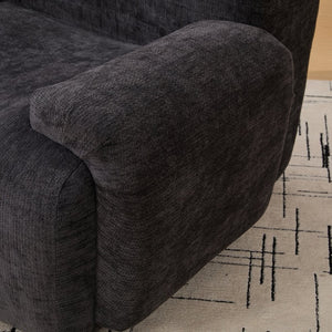 English Elm 42" Oversized Chenille Accent Chair Deep Foam Seat Lounge Armchair for Living Room Black W3118P453261