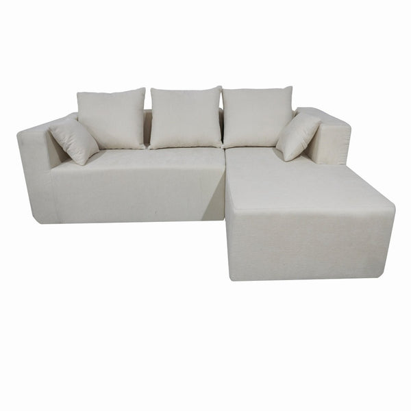English Elm Combination Modular Linen Sectional Sofa with Memory Sponge Fill for Living Room Use W3064S00004