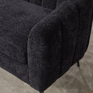 English Elm 50.2'' Channel Tufted Chenille Settee with Metal Legs Compact Glam Loveseat W3118P397106