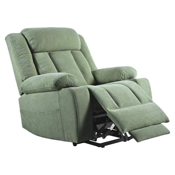 English Elm Power Lift Recliner Velvet Chair with Extended Footrest and Cup Holders for Elderly W1028S00060