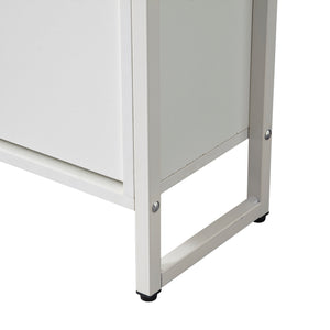 English Elm Shoe Storage Cabinet Slim 3 Flip Drawers + 1 Drawer, Holds 12-15 Pairs, Durable MDF & Metal Frame, Alabaster090 W2948P245239