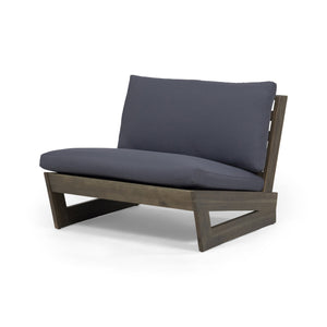 English Elm Christopher Knight Home® - SHERWOOD Club Chair with Acacia Wood Frame, Weather-Resistant Outdoor Lounge Seating with Cushions DARK GREY 64867.00DGRYMP1