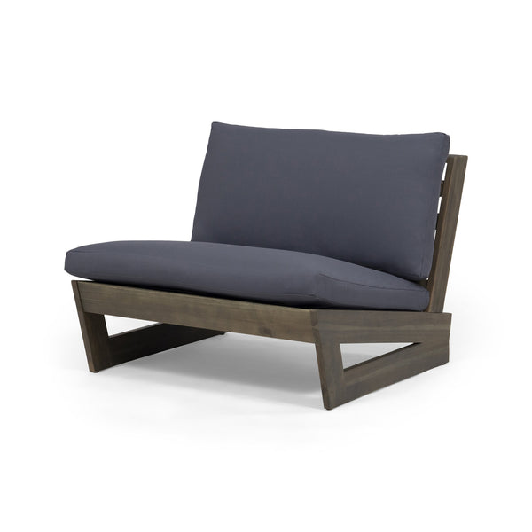 English Elm Christopher Knight Home® - SHERWOOD Club Chair with Acacia Wood Frame, Weather-Resistant Outdoor Lounge Seating with Cushions DARK GREY 64867.00DGRYMP1
