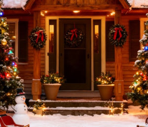 English Elm Artificial Battery Powered Outdoor Christmas Tree with Led Lights Pine Cones Berry Clusters T3971P415410
