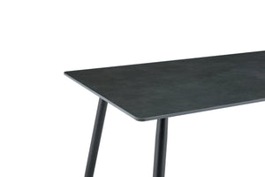 English Elm Modern Sintered Stone Rectangular Dining Table with Gold Tipped Steel Legs for Any Room Dark Gray W3493P436746
