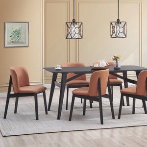 English Elm Camel Padded Side Chair Set of 2 — Camel Microfiber Seats, Black Frame, Ergonomic Comfort & Durable Design B062P209252