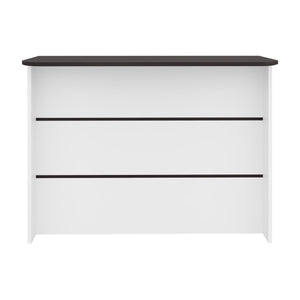 English Elm Wenge Modern Kitchen Island with White Contrast, Ample Storage, Melamine Finish, Stylish 47" wide B062P402102