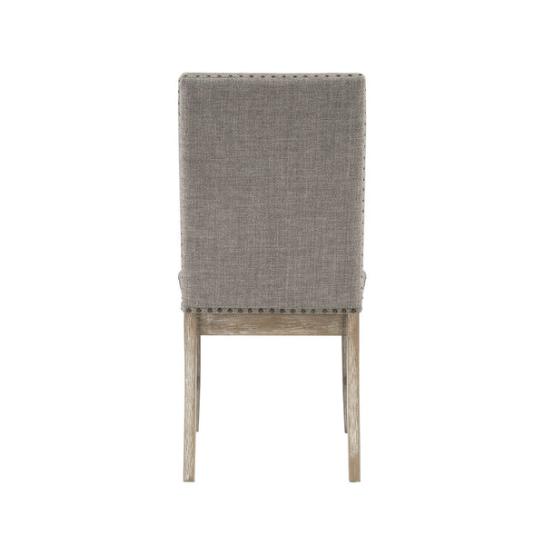 English Elm Traditional 7-Piece Dining Set With Extension Leaf: Elegant Table & 6 Upholstered Chairs In Gray B011S01480-GIGA