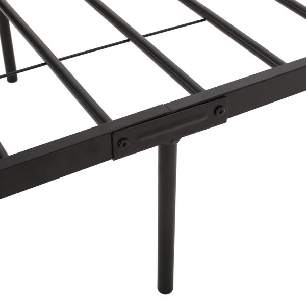English Elm Queen Iron Platform Bed Pipe Style Frame No Box Spring Needed Industrial Loft Bedroom 64072.00FBLK-K