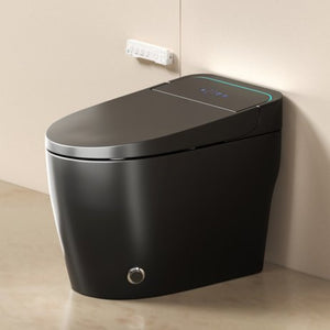 English Elm Unique Intelligent One Piece Toilet with Bidet Warm Air Dryer and Auto Sensor Seat Black W3133P476381