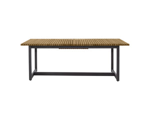 Sunpan Geneve 80" to 104" Extension Dining Table - Elegant Teak Wood & Durable Aluminum for Outdoor Spaces