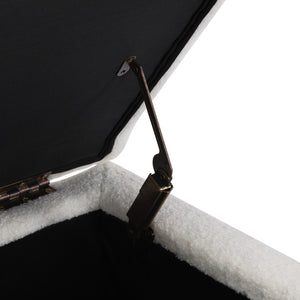 English Elm Christopher Knight Home® - Storage Ottoman Boucle Fabric Flip-Top with Birch Wood Legs, 250 lb Capacity, Compact Stylish Organizer Dark Brown,White N779P291641W