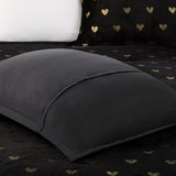 Mi Zone Rosalie Casual Metallic Printed Plush Comforter Set with Throw Pillow MZ10-0653 Black/Gold