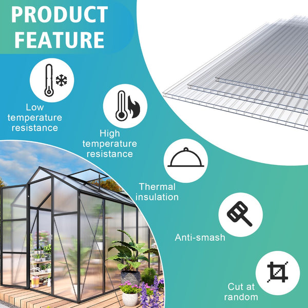 English Elm 5' 5 Ft Twin Wall Polycarbonate Greenhouse Panels 12 Pack Uv Blocking Insulated Sheets W3213P460544