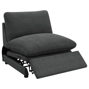 English Elm Hollander Five Piece Modular Sectional with Triple Power Recliners in Plush Grey Fabric B062S01782